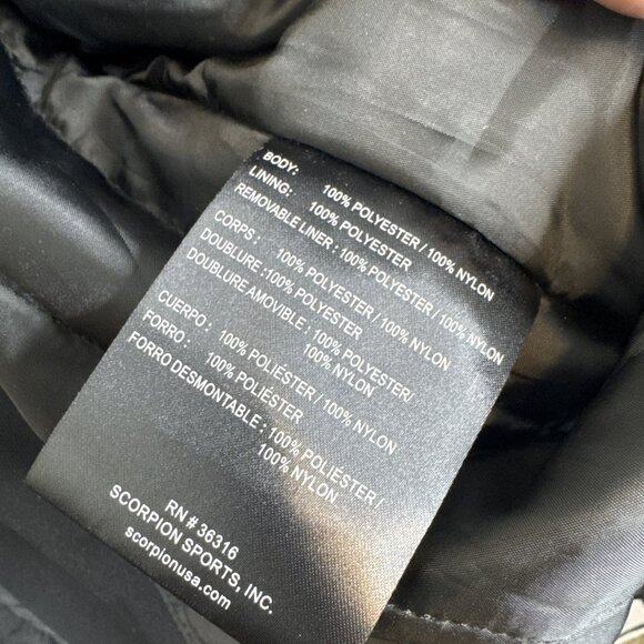 Scorpion EXO Departed JKT Motorcycle Jacket Men’s L Water Resistant Liner - Picture 13 of 14